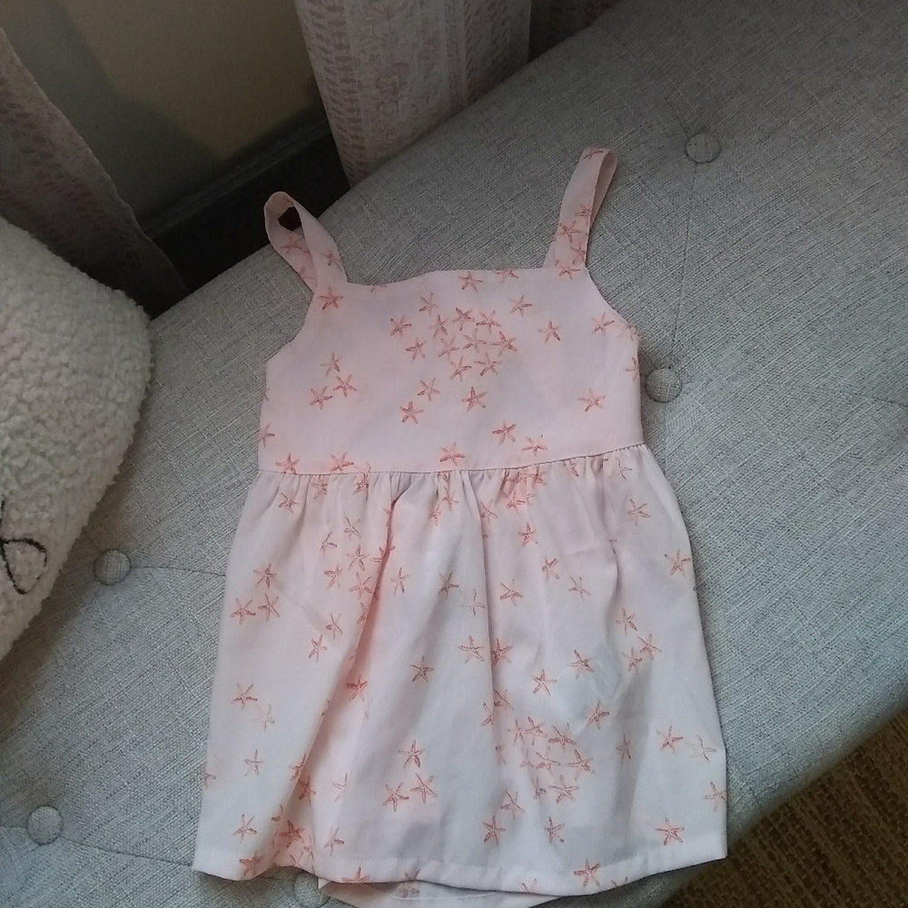Girls 4T pale pink & orange starfish blouse